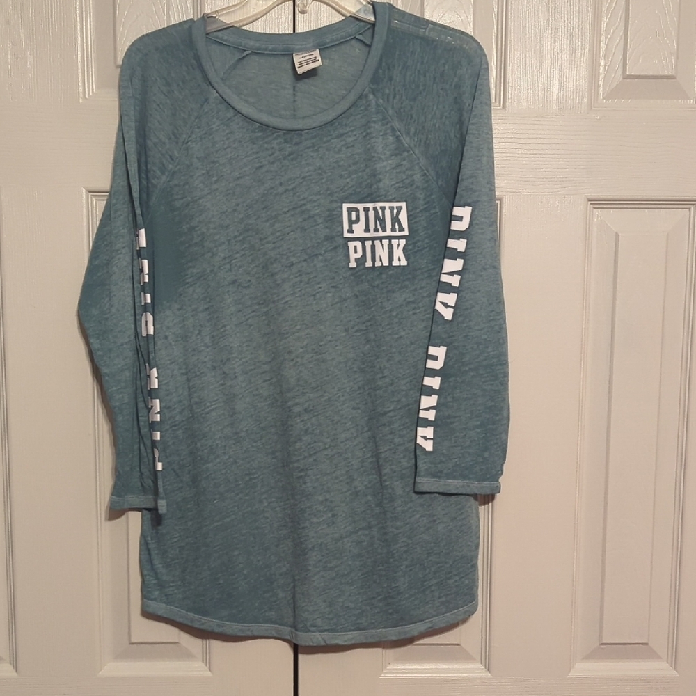 Victoria's Secret PINK Blue Long Sleeve Shirt